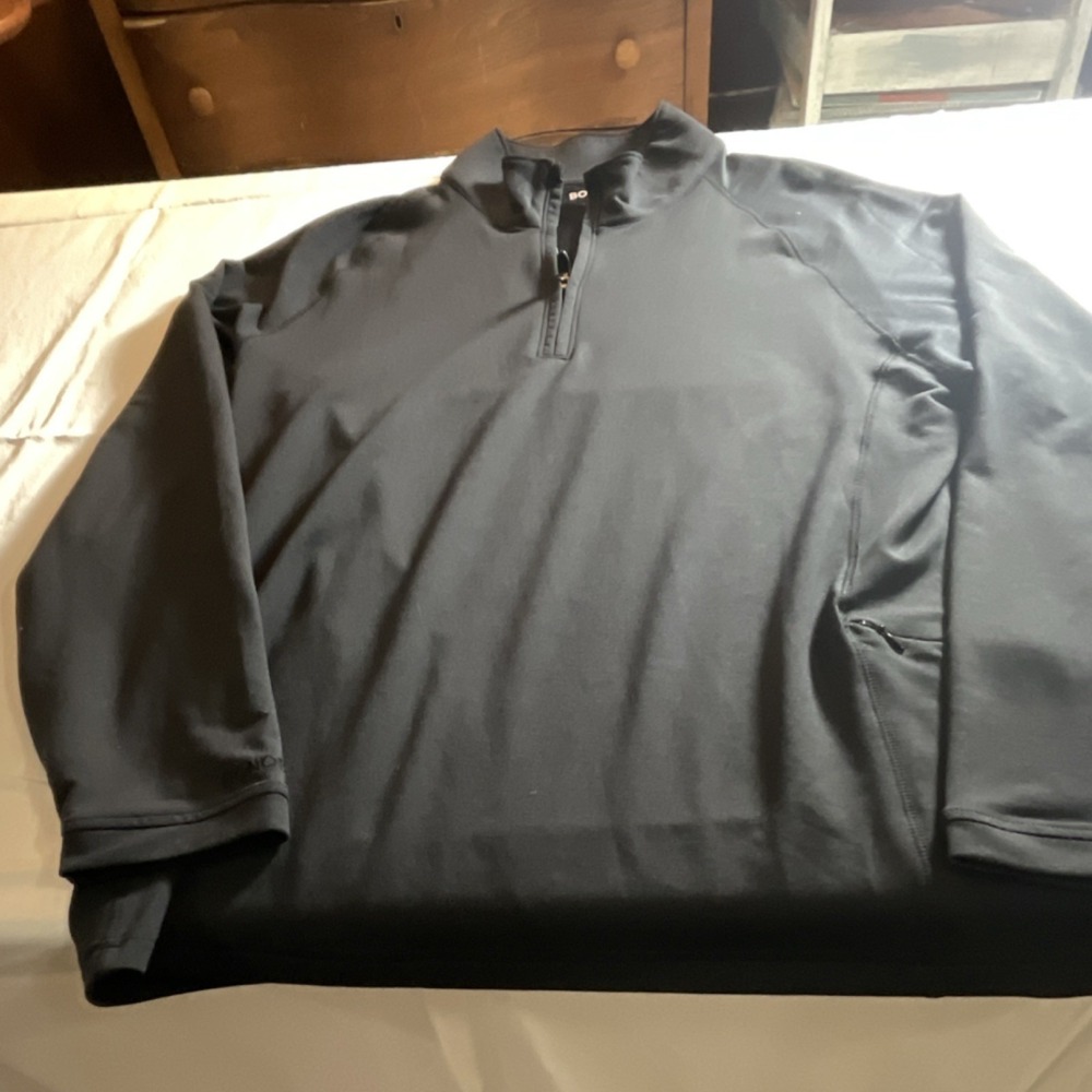 Bonobos Golf 1/4 Zip Mock Neck Pullover Black Men's L Zipper Pocket